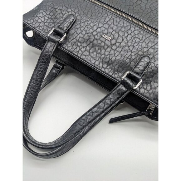 DKNY Gregorio textured faux-leather zip top medium tote satchel bag	 - BLACK - Picture 6 of 11